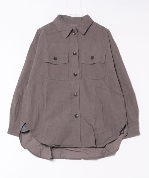 STYLEBLOCK（スタイルブロック）の「コーデュロイビッグシルエットCPOジャケット（ミリタリージャケット・レディース・グレー/ベージュ/ブラウン/ライトベージュ・M）」の2枚目の写真