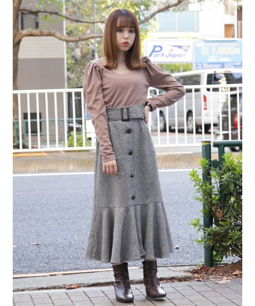 dazzlin（ダズリン）の「ペプラムマーメイドスカート（スカート・レディース・グレー/ピンク/グリーン/ブラウン/その他1・SMALL/MEDIUM）」の6枚目の写真