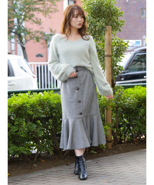 dazzlin（ダズリン）の「ペプラムマーメイドスカート（スカート・レディース・グレー/ピンク/グリーン/ブラウン/その他1・SMALL/MEDIUM）」の9枚目の写真