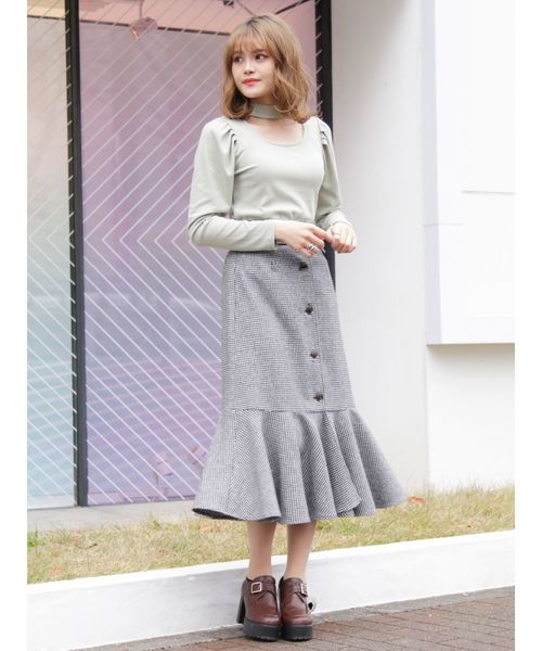dazzlin（ダズリン）の「ペプラムマーメイドスカート（スカート・レディース・グレー/ピンク/グリーン/ブラウン/その他1・SMALL/MEDIUM）」の11枚目の写真