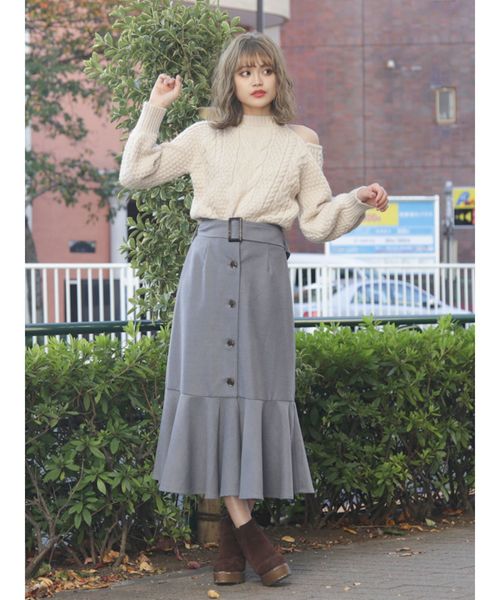 dazzlin（ダズリン）の「ペプラムマーメイドスカート（スカート・レディース・グレー/ピンク/グリーン/ブラウン/その他1・SMALL/MEDIUM）」の17枚目の写真