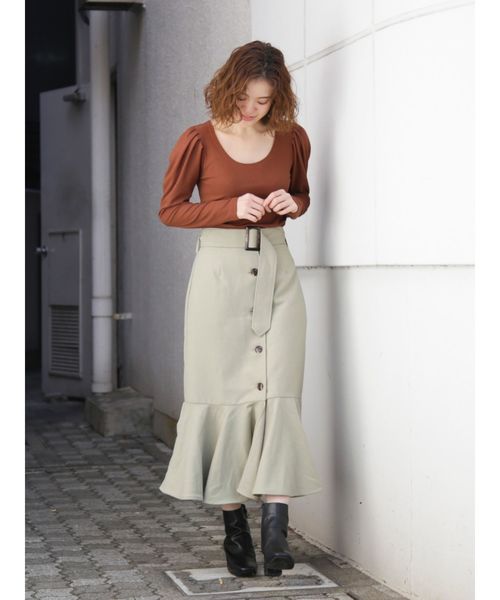 dazzlin（ダズリン）の「ペプラムマーメイドスカート（スカート・レディース・グレー/ピンク/グリーン/ブラウン/その他1・SMALL/MEDIUM）」の21枚目の写真