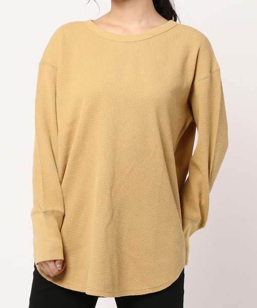 RNA-N(アールエヌエーエヌ)の「M1377 21OEワッフルプルオーバー(Tシャツ/カットソー・レディース・スミクロ/キナリ/ターメリック・MEDIUM)」の17枚目の写真
