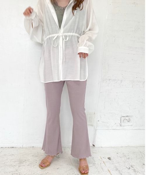 archives（アルシーヴ）の「カットリブパンツ（その他パンツ・レディース・グリーン/アイボリー/モカ/ラベンダー・MEDIUM）」の5枚目の写真