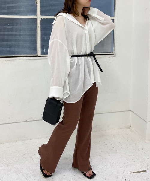 archives（アルシーヴ）の「カットリブパンツ（その他パンツ・レディース・グリーン/アイボリー/モカ/ラベンダー・MEDIUM）」の6枚目の写真