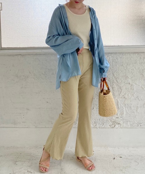 archives（アルシーヴ）の「カットリブパンツ（その他パンツ・レディース・グリーン/アイボリー/モカ/ラベンダー・MEDIUM）」の8枚目の写真