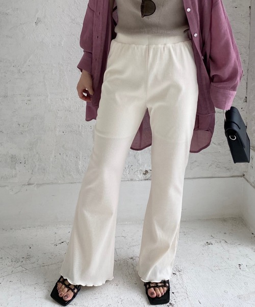 archives（アルシーヴ）の「カットリブパンツ（その他パンツ・レディース・グリーン/アイボリー/モカ/ラベンダー・MEDIUM）」の10枚目の写真