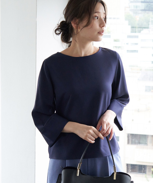 ROPE' PICNIC（ロペピクニック）の「【WEB限定カラー:ブラック、ラベンダー】【2WAY】袖シアーブラウス（シャツ/ブラウス・レディース・ピンク系その他2/カーキ/ブラック/ネイビー/オフホワイト/ダークラベンダー・38/40）」の5枚目の写真