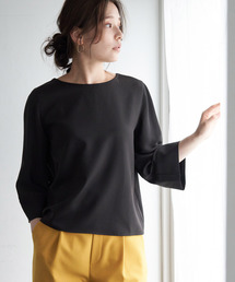 【WEB限定カラー:ブラック、ラベンダー】【2WAY】袖シアーブラウス