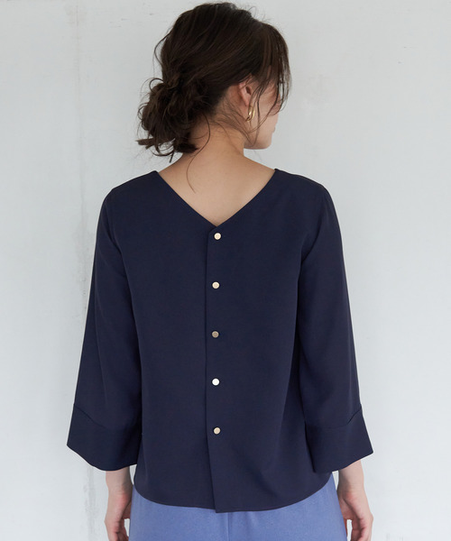 ROPE' PICNIC（ロペピクニック）の「【WEB限定カラー:ブラック、ラベンダー】【2WAY】袖シアーブラウス（シャツ/ブラウス・レディース・ピンク系その他2/カーキ/ブラック/ネイビー/オフホワイト/ダークラベンダー・38/40）」の14枚目の写真