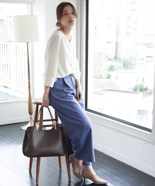 ROPE' PICNIC（ロペピクニック）の「【WEB限定カラー:ブラック、ラベンダー】【2WAY】袖シアーブラウス（シャツ/ブラウス・レディース・ピンク系その他2/カーキ/ブラック/ネイビー/オフホワイト/ダークラベンダー・38/40）」の7枚目の写真