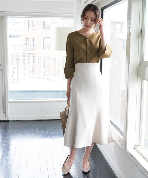 ROPE' PICNIC（ロペピクニック）の「【WEB限定カラー:ブラック、ラベンダー】【2WAY】袖シアーブラウス（シャツ/ブラウス・レディース・ピンク系その他2/カーキ/ブラック/ネイビー/オフホワイト/ダークラベンダー・38/40）」の17枚目の写真