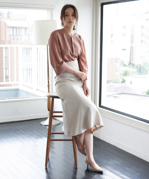 ROPE' PICNIC（ロペピクニック）の「【WEB限定カラー:ブラック、ラベンダー】【2WAY】袖シアーブラウス（シャツ/ブラウス・レディース・ピンク系その他2/カーキ/ブラック/ネイビー/オフホワイト/ダークラベンダー・38/40）」の15枚目の写真