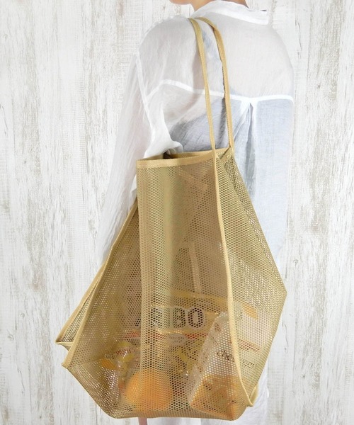 minia（ミニア）の「キューブメッシュトート　◆（トートバッグ・レディース・ベージュ/イエロー/ブラック/グリーン・FREE）」の3枚目の写真