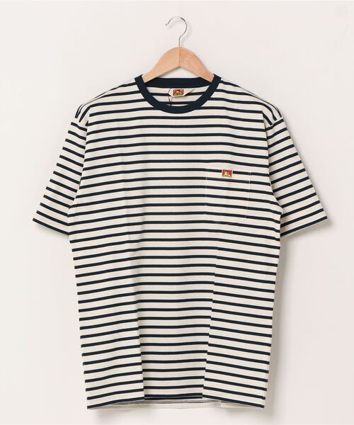 BEN DAVIS（ベンデイビス）の「《BEN DAVIS》border pocket Tee（Tシャツ/カットソー・メンズ・ホワイト×ネイビー/ブルー系その他2・SMALL/MEDIUM/LARGE）」の5枚目の写真