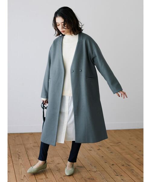 Green　Parks（グリーンパークス）の「ニット×シャツドッキングワンピース＊（ワンピース・レディース・グリーン/アイボリー/ブラック・FREE）」の16枚目の写真