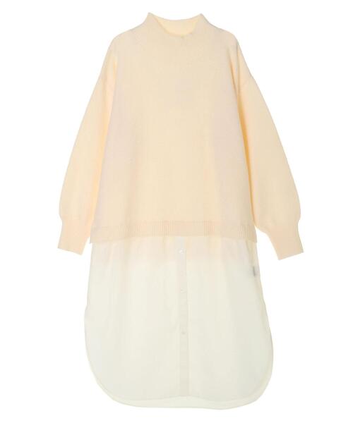 Green　Parks（グリーンパークス）の「ニット×シャツドッキングワンピース＊（ワンピース・レディース・グリーン/アイボリー/ブラック・FREE）」の13枚目の写真