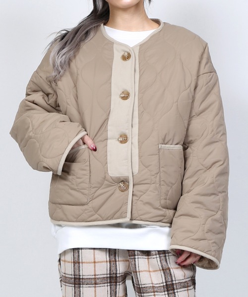 DING（ディング）の「DING/裏ボアキルティングジャケット（ブルゾン・レディース・オフホワイト/ベージュ・FREE）」の19枚目の写真