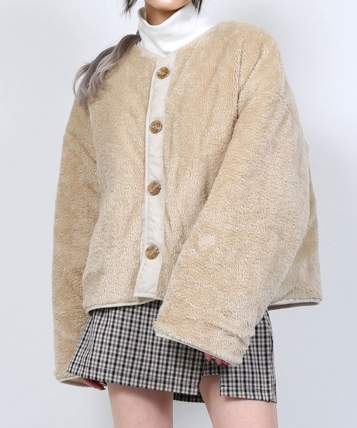 DING（ディング）の「DING/裏ボアキルティングジャケット（ブルゾン・レディース・オフホワイト/ベージュ・FREE）」の17枚目の写真