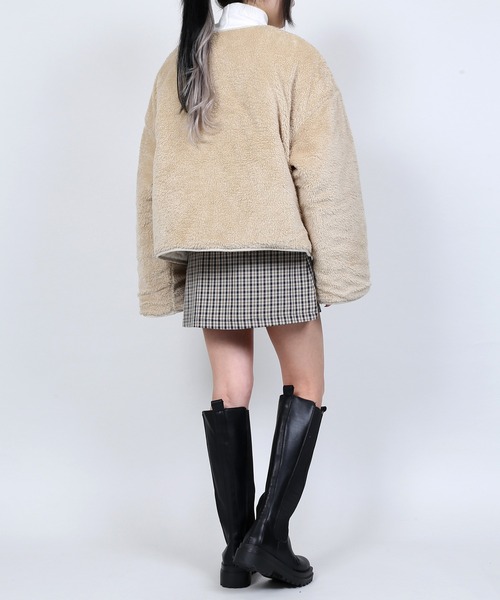 DING（ディング）の「DING/裏ボアキルティングジャケット（ブルゾン・レディース・オフホワイト/ベージュ・FREE）」の15枚目の写真