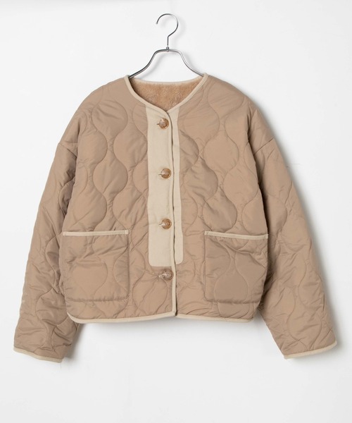 DING（ディング）の「DING/裏ボアキルティングジャケット（ブルゾン・レディース・オフホワイト/ベージュ・FREE）」の7枚目の写真