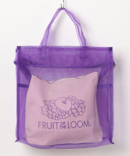 FRUIT OF THE LOOM（フルーツオブザルーム）の「【W】【FRUIT OF THE LOOM】FTL SEE THROUGH　BST BAG M（トートバッグ・レディース・ホワイト/オレンジ/グリーン/パープル・FREE）」の4枚目の写真