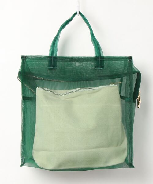 FRUIT OF THE LOOM（フルーツオブザルーム）の「【W】【FRUIT OF THE LOOM】FTL SEE THROUGH　BST BAG M（トートバッグ・レディース・ホワイト/オレンジ/グリーン/パープル・FREE）」の6枚目の写真