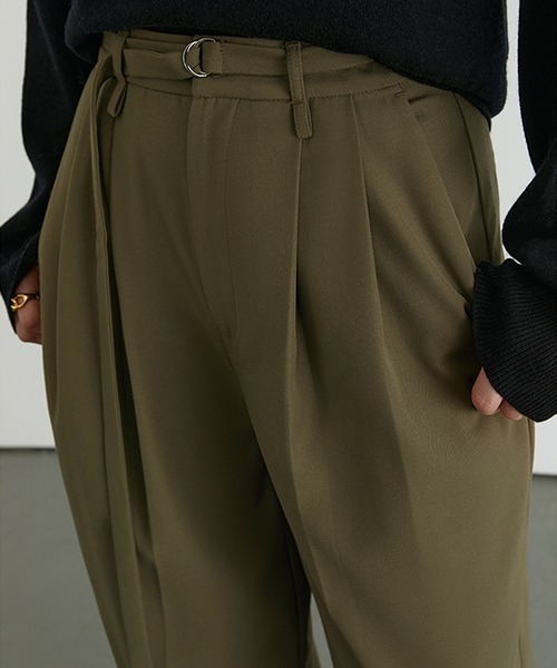 Fano Studios】2 Tuck Belted Slacks FD20K065-ファッション通販