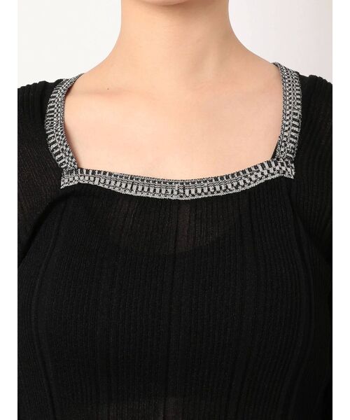 EMODA（エモダ）の「ワイドスクエアリブニット（ニット/セーター・レディース・ライトブルー/ブラック/ベージュ・FREE）」の16枚目の写真