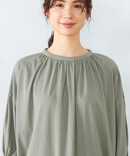 COMME CA ISM(コムサイズム)の「ボリュームスリーブ チュニックカットソー(Tシャツ/カットソー・レディース・ベージュ/ダークブラウン/カーキ/ライラック・MEDIUM/LARGE)」の15枚目の写真