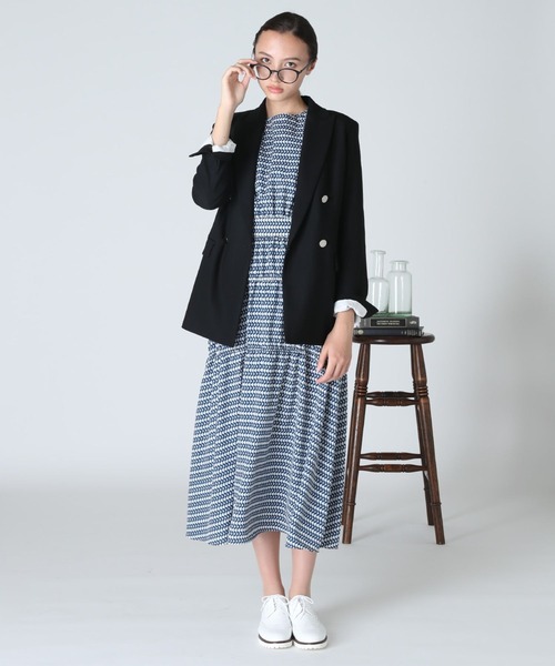 INED（イネド）の「ダブルブレストジャケット（テーラードジャケット・レディース・ブラック/カーキ・11号/9号/7号）」の21枚目の写真