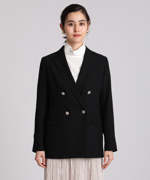 INED（イネド）の「ダブルブレストジャケット（テーラードジャケット・レディース・ブラック/カーキ・11号/9号/7号）」の3枚目の写真