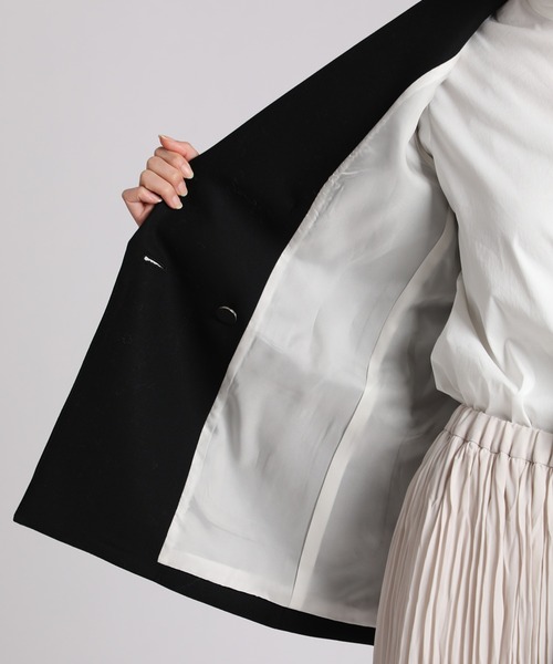 INED（イネド）の「ダブルブレストジャケット（テーラードジャケット・レディース・ブラック/カーキ・11号/9号/7号）」の6枚目の写真