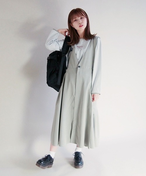 179/WG（イチナナキュウダブルジー）の「2WAYジャンパースカート（ジャンパースカート・レディース・グリーン/ライトグレー/ブラック・MEDIUM）」の5枚目の写真