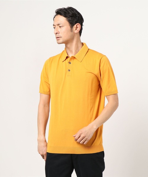 ROBERTO COLLINA（ロベルトコリーナ）の「ROBERTO COLLINA / ショートスリーブ ニットポロ（ポロシャツ・メンズ・ネイビー/イエロー系その他5・44/48/46）」の3枚目の写真