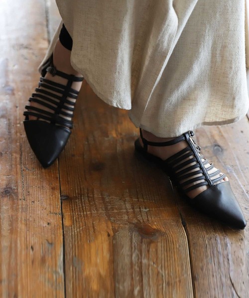 antiqua(アンティカ)の「ポインテッドベルトサンダル(サンダル・レディース・ブラック・S/L/M/LL)」の7枚目の写真