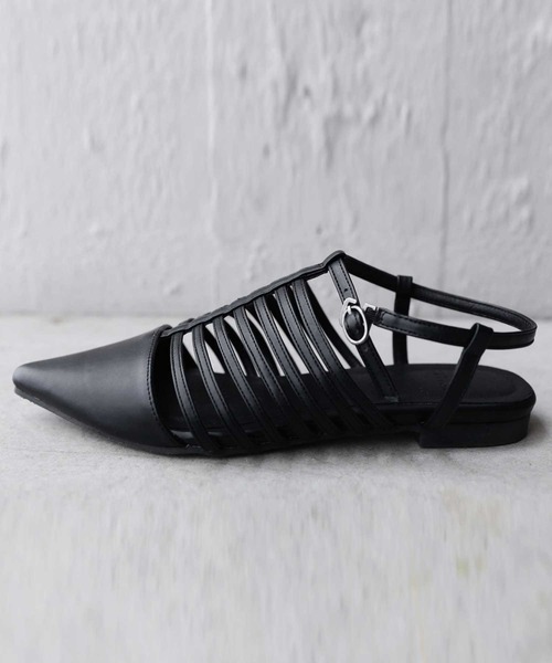 antiqua(アンティカ)の「ポインテッドベルトサンダル(サンダル・レディース・ブラック・S/L/M/LL)」の3枚目の写真