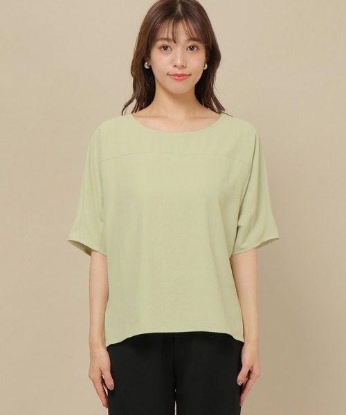 IKKA LOUNGE（イッカラウンジ）の「シェリーサテンＴブラウス（Tシャツ/カットソー・レディース・チャコールグレー/グレー/ミント・M）」の5枚目の写真