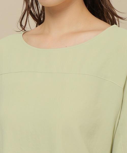IKKA LOUNGE（イッカラウンジ）の「シェリーサテンＴブラウス（Tシャツ/カットソー・レディース・チャコールグレー/グレー/ミント・M）」の9枚目の写真