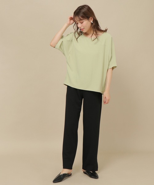 IKKA LOUNGE（イッカラウンジ）の「シェリーサテンＴブラウス（Tシャツ/カットソー・レディース・チャコールグレー/グレー/ミント・M）」の12枚目の写真