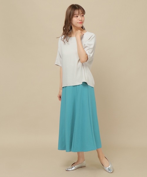 IKKA LOUNGE（イッカラウンジ）の「シェリーサテンＴブラウス（Tシャツ/カットソー・レディース・チャコールグレー/グレー/ミント・M）」の14枚目の写真