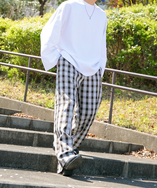 Adoon plain(アドーンプレーン)の「【Adoon plain】センタープレスチェックパンツ(その他パンツ・メンズ・ブラック/グリーン/ホワイト系その他・SMALL/MEDIUM/LARGE)」の17枚目の写真