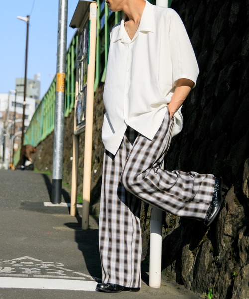 Adoon plain(アドーンプレーン)の「【Adoon plain】センタープレスチェックパンツ(その他パンツ・メンズ・ブラック/グリーン/ホワイト系その他・SMALL/MEDIUM/LARGE)」の14枚目の写真