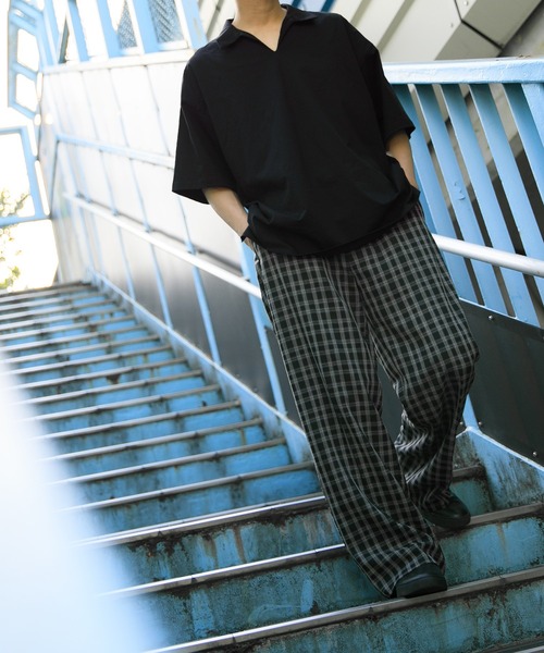 Adoon plain(アドーンプレーン)の「【Adoon plain】センタープレスチェックパンツ(その他パンツ・メンズ・ブラック/グリーン/ホワイト系その他・SMALL/MEDIUM/LARGE)」の8枚目の写真