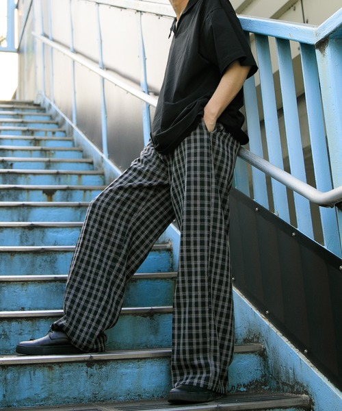 Adoon plain(アドーンプレーン)の「【Adoon plain】センタープレスチェックパンツ(その他パンツ・メンズ・ブラック/グリーン/ホワイト系その他・SMALL/MEDIUM/LARGE)」の10枚目の写真