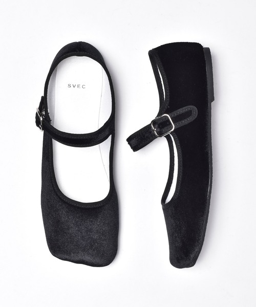 SVEC（シュベック）の「ワイド スクエアトゥ カンフーシューズ /（バレエシューズ・レディース・ホワイト/ブラック/モカ/ブラック系その他・38/39/35/36/37）」の8枚目の写真