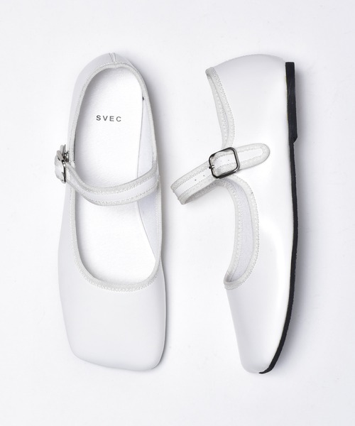 SVEC（シュベック）の「ワイド スクエアトゥ カンフーシューズ /（バレエシューズ・レディース・ホワイト/ブラック/モカ/ブラック系その他・38/39/35/36/37）」の10枚目の写真