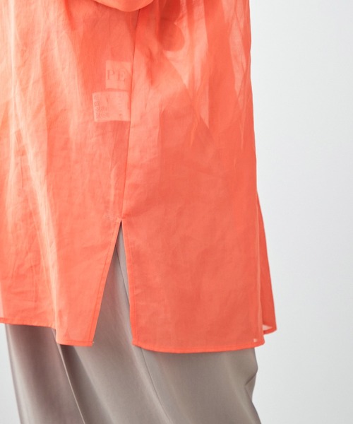 ROPE'（ロペ）の「【洗える】コットンオーガンジーBIGシャツ（シャツ/ブラウス・レディース・ダークブラウン/オフホワイト/オレンジ・38）」の15枚目の写真