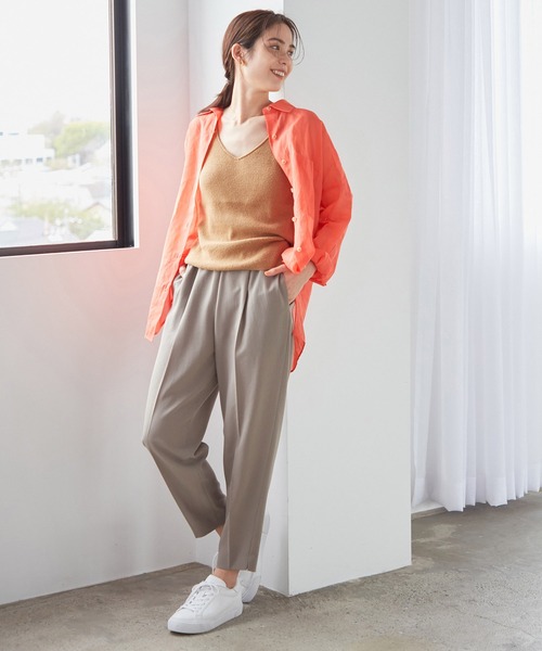 ROPE'（ロペ）の「【洗える】コットンオーガンジーBIGシャツ（シャツ/ブラウス・レディース・ダークブラウン/オフホワイト/オレンジ・38）」の20枚目の写真