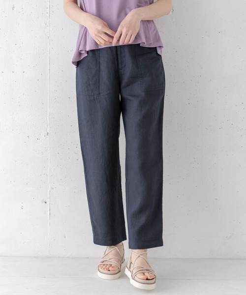 URBAN RESEARCH Sonny Label（アーバンリサーチサニーレーベル）の「リネンイージーパンツ（その他パンツ・レディース・ストライプ/ネイビー/グレー・36/38）」の4枚目の写真